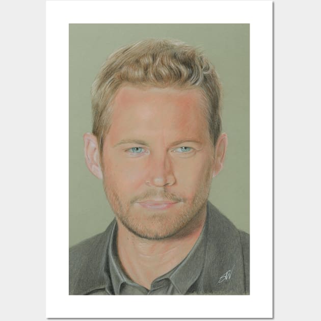 Paul Walker Portrait Pencil Drawing Wall Art by Sandra Warmerdam